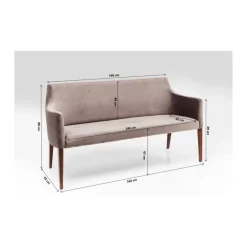 Bank Mode Velvet Grau