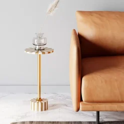 Beistelltisch Domero Cirque Gold Weis O25Cm