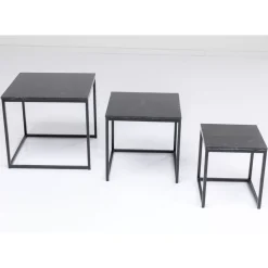 Beistelltisch Key West Schwarz (3/Set)