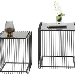 Beistelltisch Wire Square Schwarz (2/Set) 45X45Cm