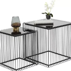 Beistelltisch Wire Square Schwarz (2/Set) 45X45Cm