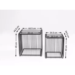 Beistelltisch Wire Square Schwarz (2/Set) 45X45Cm