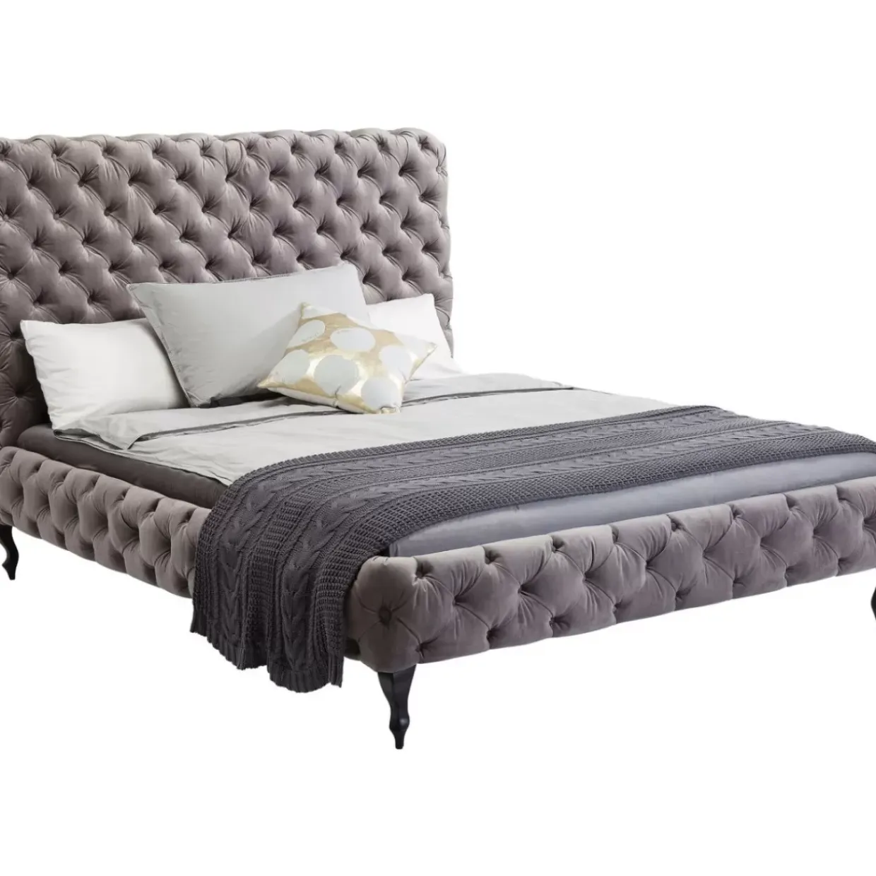 Bett Desire Hoch Silbergrau 160X200 Cm