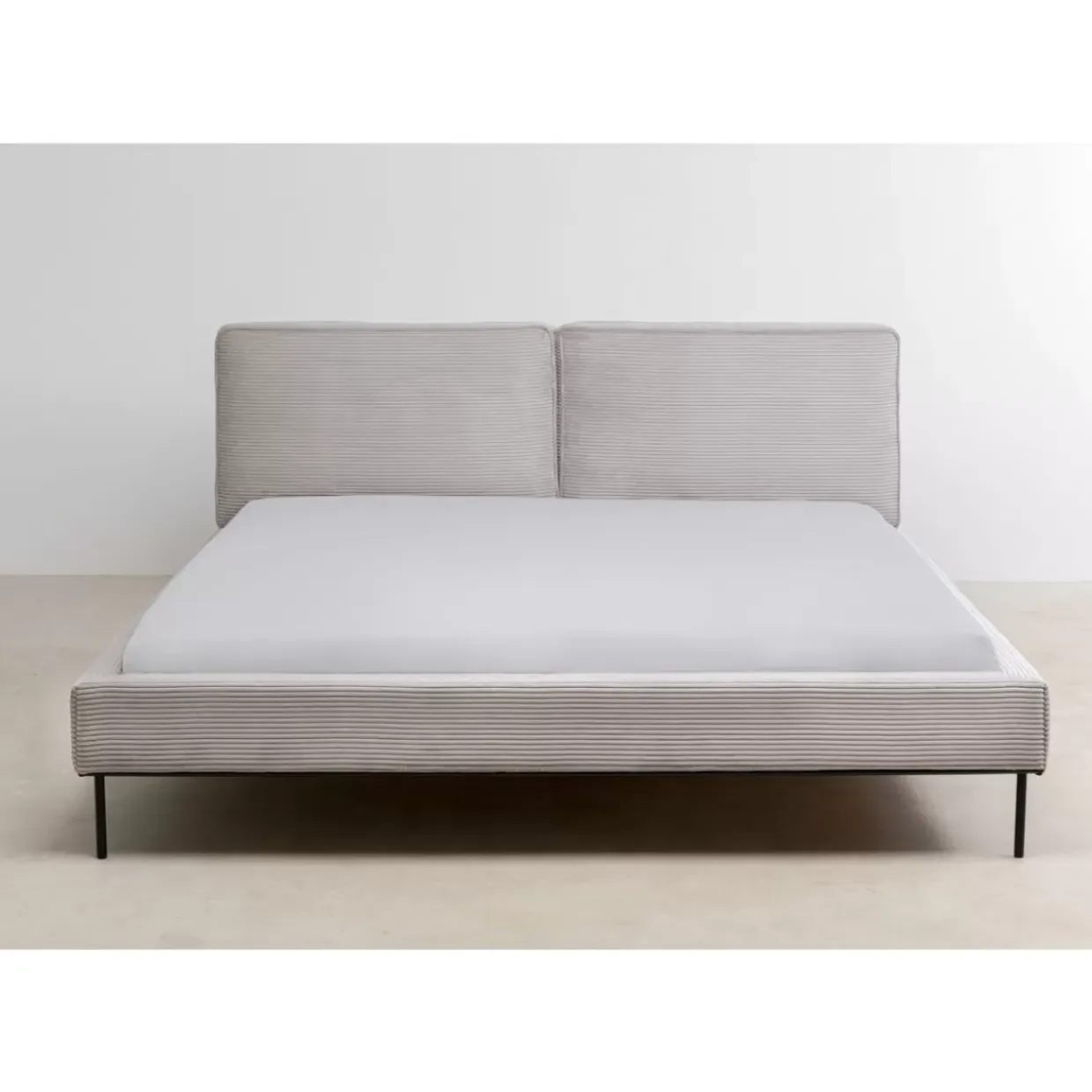 Bett East Side Cord Grau 180X200Cm