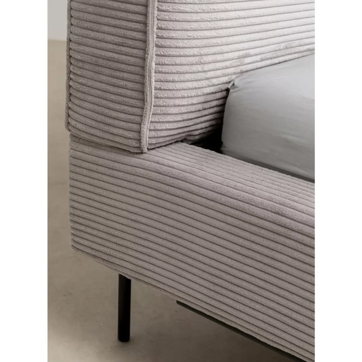 Bett East Side Cord Grau 160X200Cm