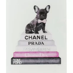 Bild Glas Fashion Dog 60X80Cm
