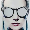 Bild Glas Metallic Girlie 120X120Cm