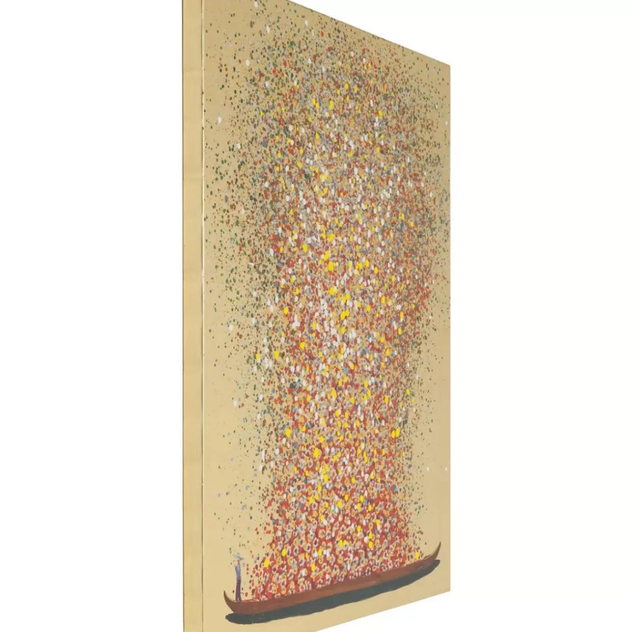 Bild Touched Flower Boat Gold Rot 120X160Cm