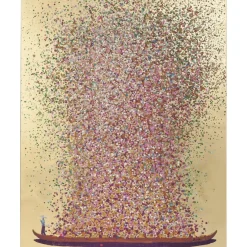Bild Touched Flower Boat Gold Pink 100X80Cm
