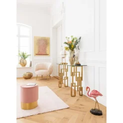 Bild Touched Flower Boat Gold Pink 100X80Cm