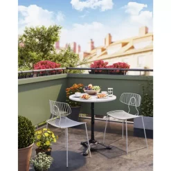 Bistrotisch Kaffeehaus Rund Weiss O60
