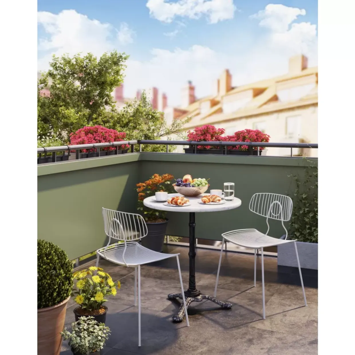 Bistrotisch Kaffeehaus Rund Weiss O60