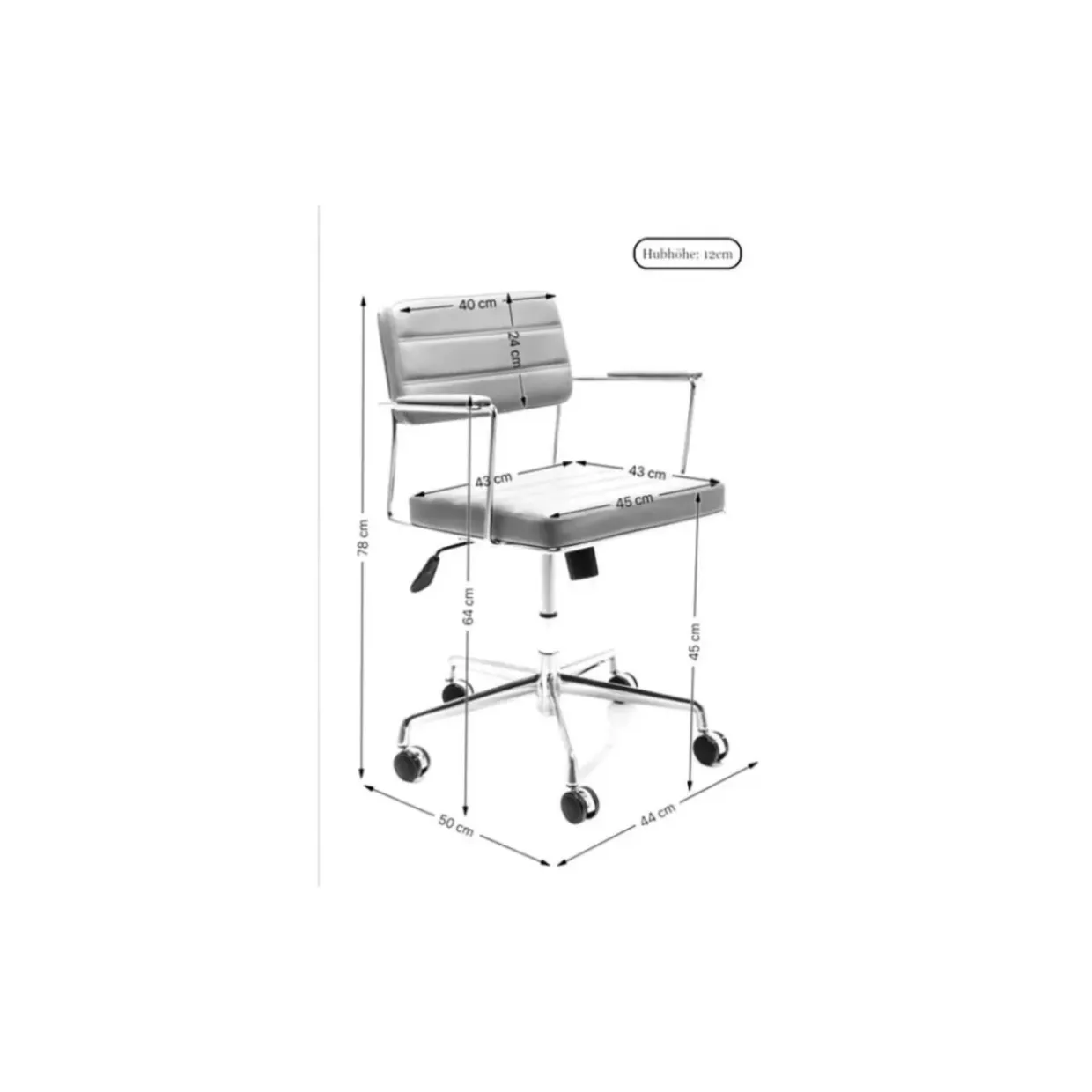 Burodrehstuhl Dottore Grey
