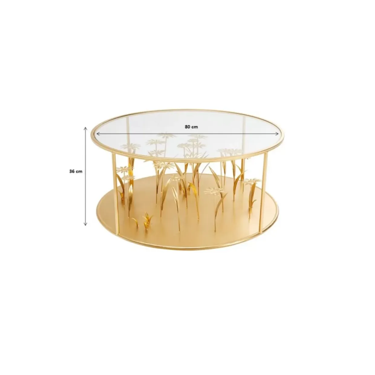 Couchtisch Flower Meadow Gold O80