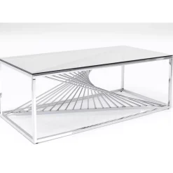 Couchtisch Laser Silber Klarglas 120X60