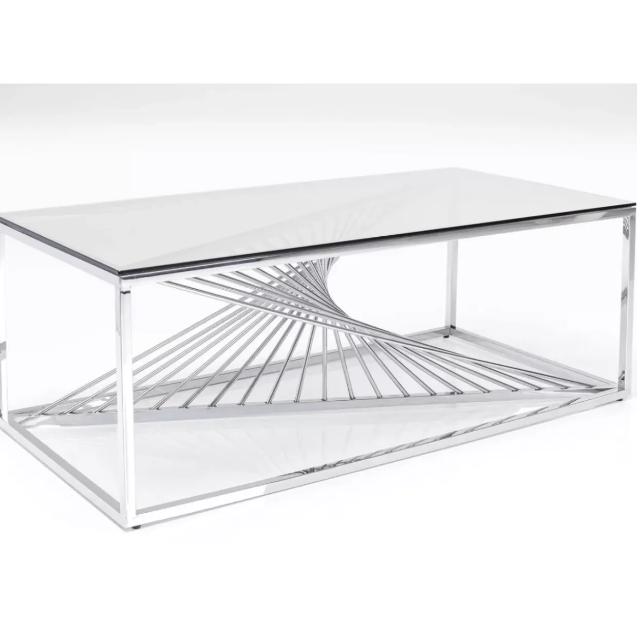 Couchtisch Laser Silber Klarglas 120X60