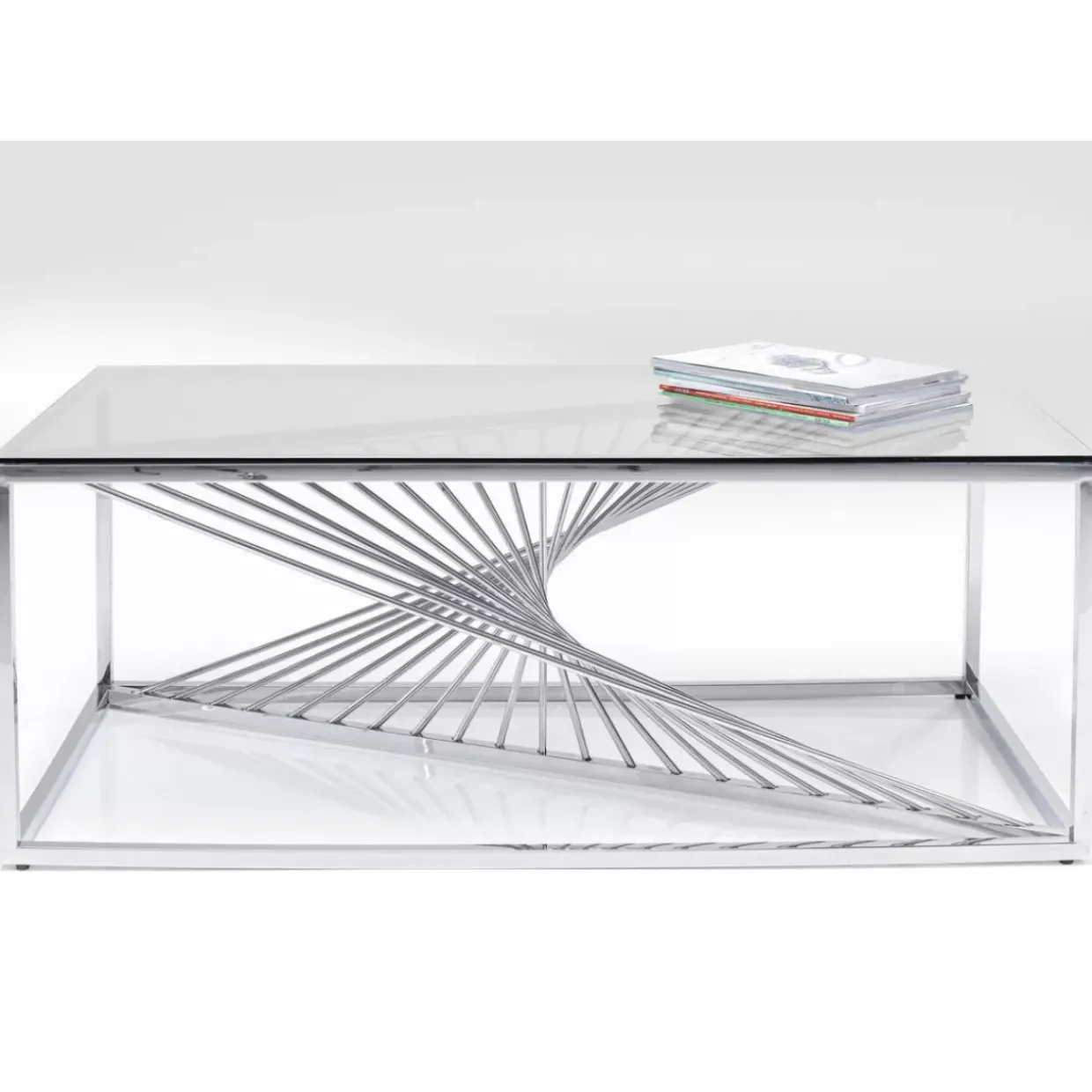 Couchtisch Laser Silber Klarglas 120X60