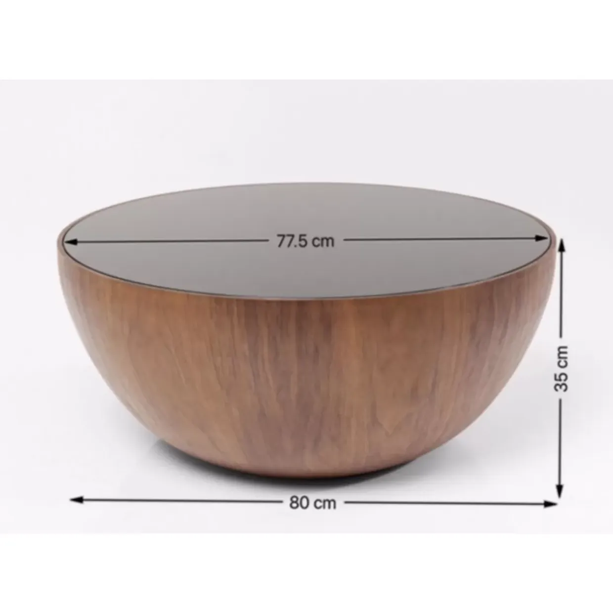 Couchtisch Tear Drops Walnuss O80Cm