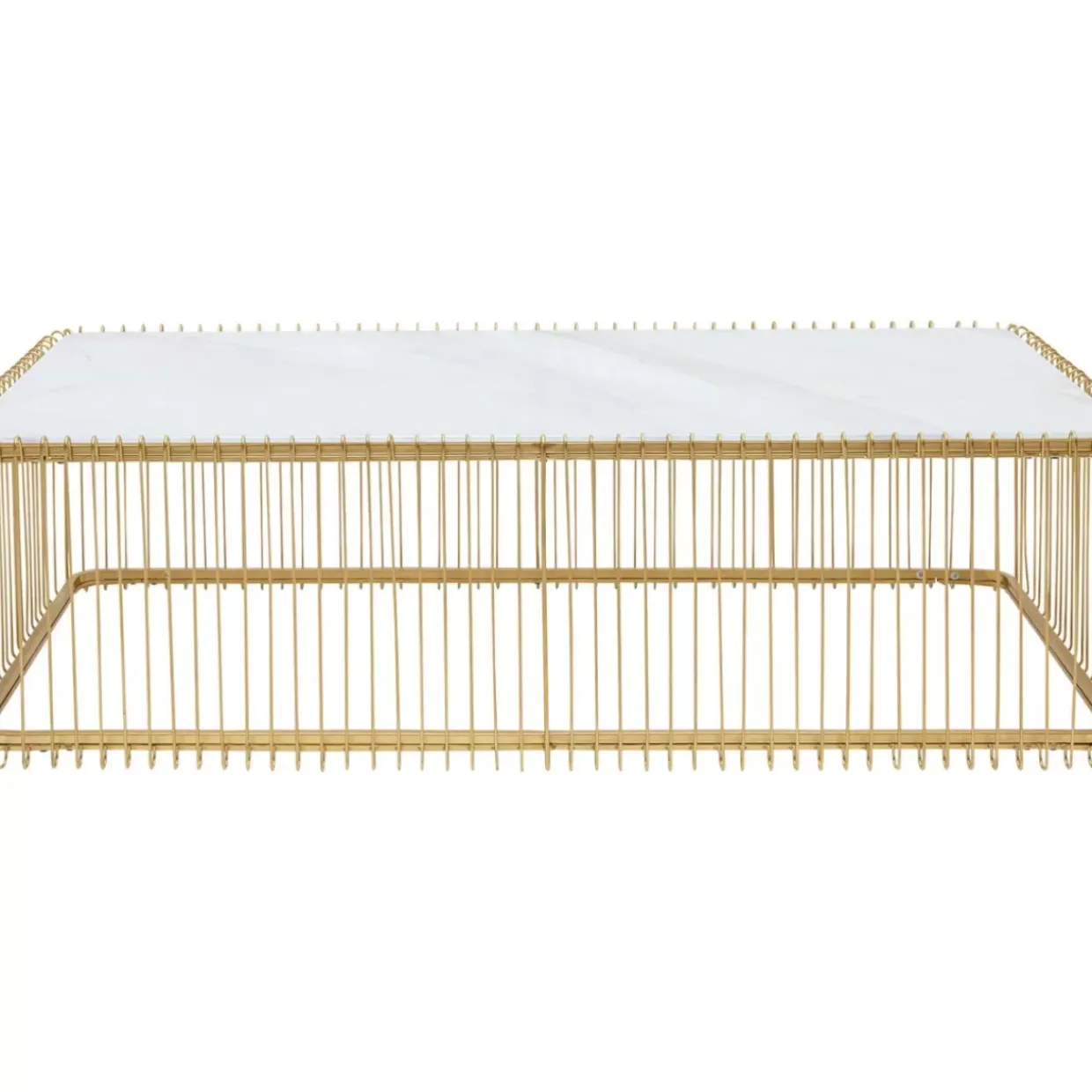 Couchtisch Wire Glas Marble Weis 145X70Cm