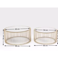 Couchtisch Wire Messing (2/Set)