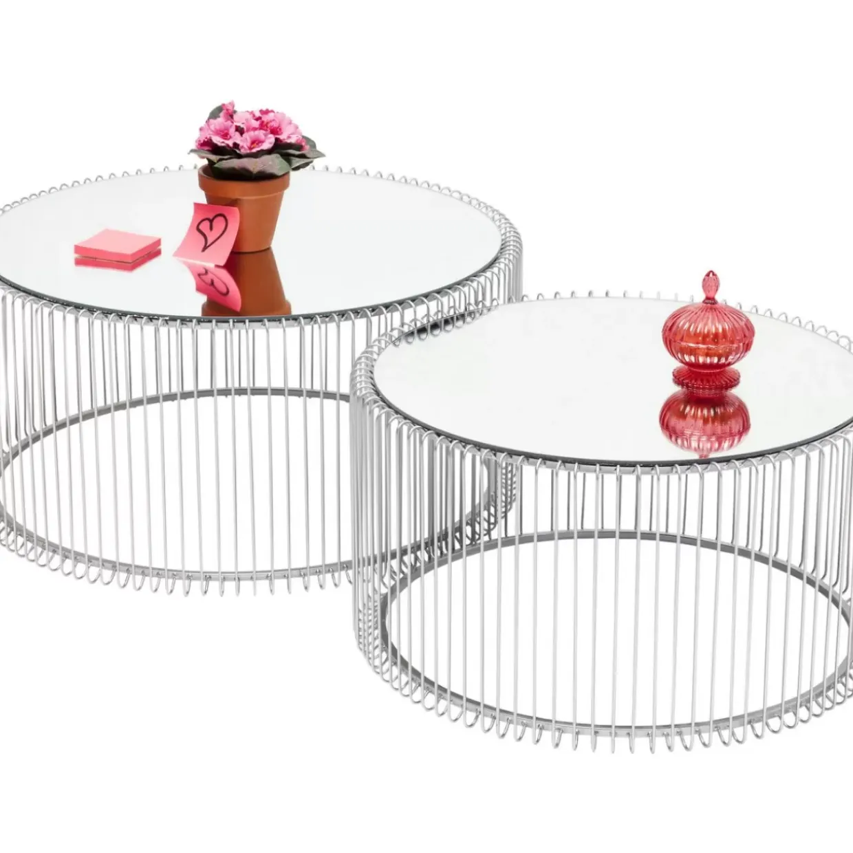 Couchtisch Wire Silber (2/Set)
