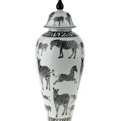 Deckelvase Zebra Gr 23X60