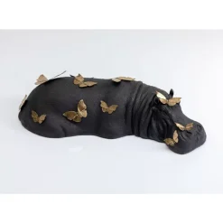 Deko Figur Hippo Butterflies 35Cm