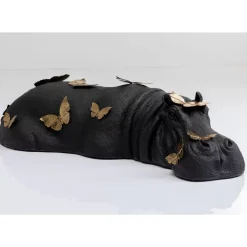 Deko Figur Hippo Butterflies 35Cm