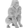Deko Figur Shiny Gorilla Silber 46Cm