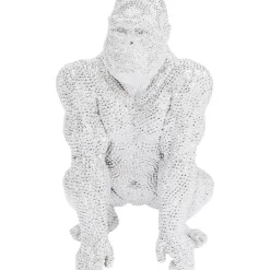Deko Figur Shiny Gorilla Silber 80Cm