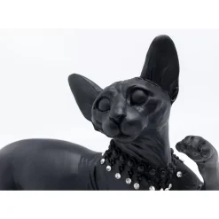 Deko Figur Standing Cat Audrey Schwarz 29Cm