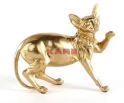 Deko Figur Standing Cat Audrey Gold 29Cm
