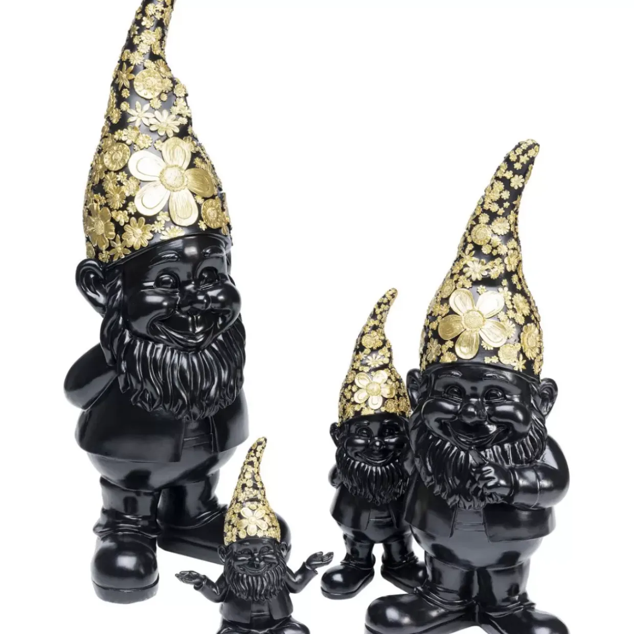 Deko Figur Zwerg Standing Schwarz Gold 46Cm