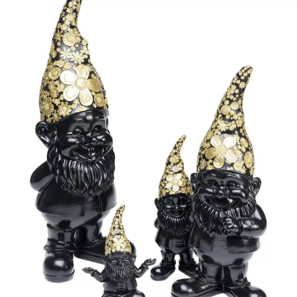 Deko Figur Zwerg Standing Schwarz Gold 30Cm