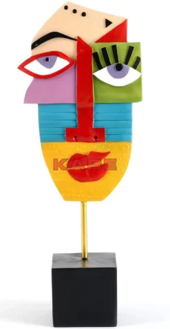 Deko Objekt Abstract Face Multicolour 52Cm