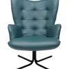 Drehsessel Oscar Leder Blau