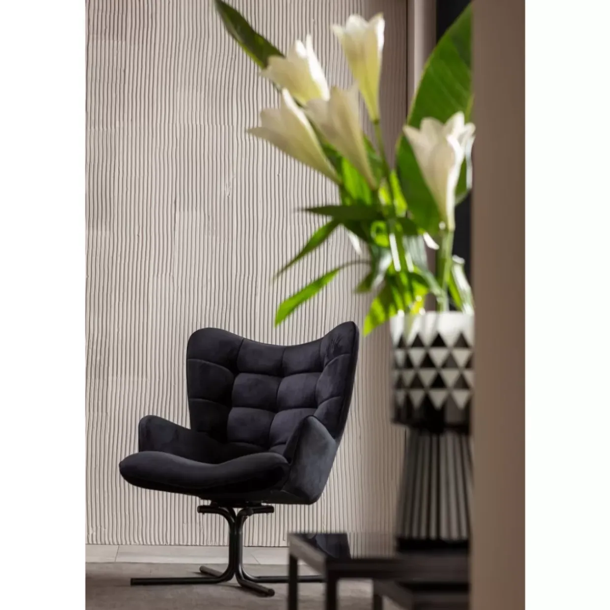 Drehsessel Oscar Velvet Schwarz