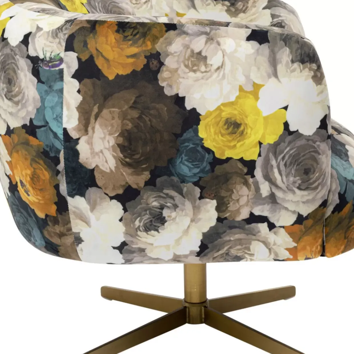 Drehsessel Peony Flower Gelb