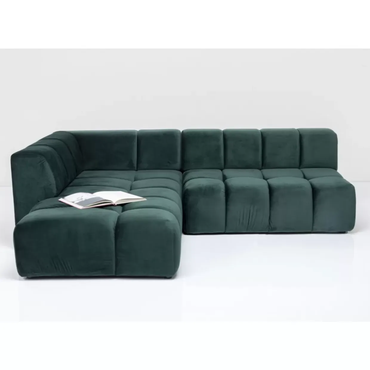 Ecksofa Belami Velvet Dunkelgrun Links 265Cm