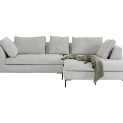 Ecksofa Gianni Cord Grau Rechts