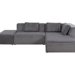 Ecksofa Infinity Ottomane Cord Grau Rechts