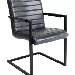Freischwinger Lola Leder Grau