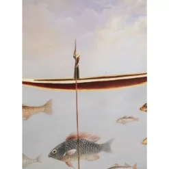 Gerahmtes Bild Cloud Fisherman Boat 60X120Cm