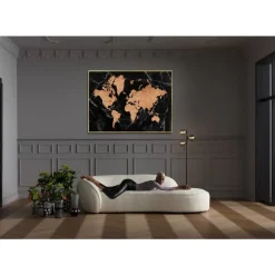 Gerahmtes Bild World Map 150X100Cm