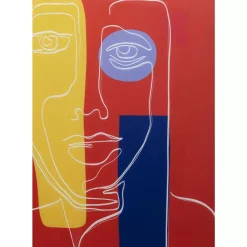 Glasbild Art Face Rot 100X100Cm
