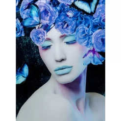 Glasbild Blue Queen 80X120Cm