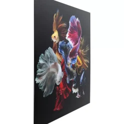 Glasbild Colorful Swarm Fish 120X120Cm