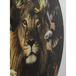 Glasbild Curious Lion O100Cm