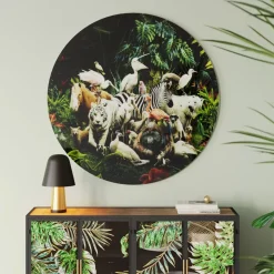 Glasbild Jungle Animals O120Cm