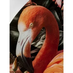 Glasbild Proud Flamingo O100Cm